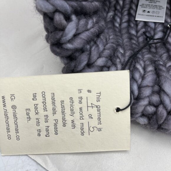 Nia Thomas Aspen Merino Wool Beanie Knit Handmade #4 of 5 OOAK